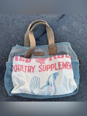 Selina Vaughan Studios Vintage Messenger Canvas Tote Bag Upcycled Y2K Shoulder